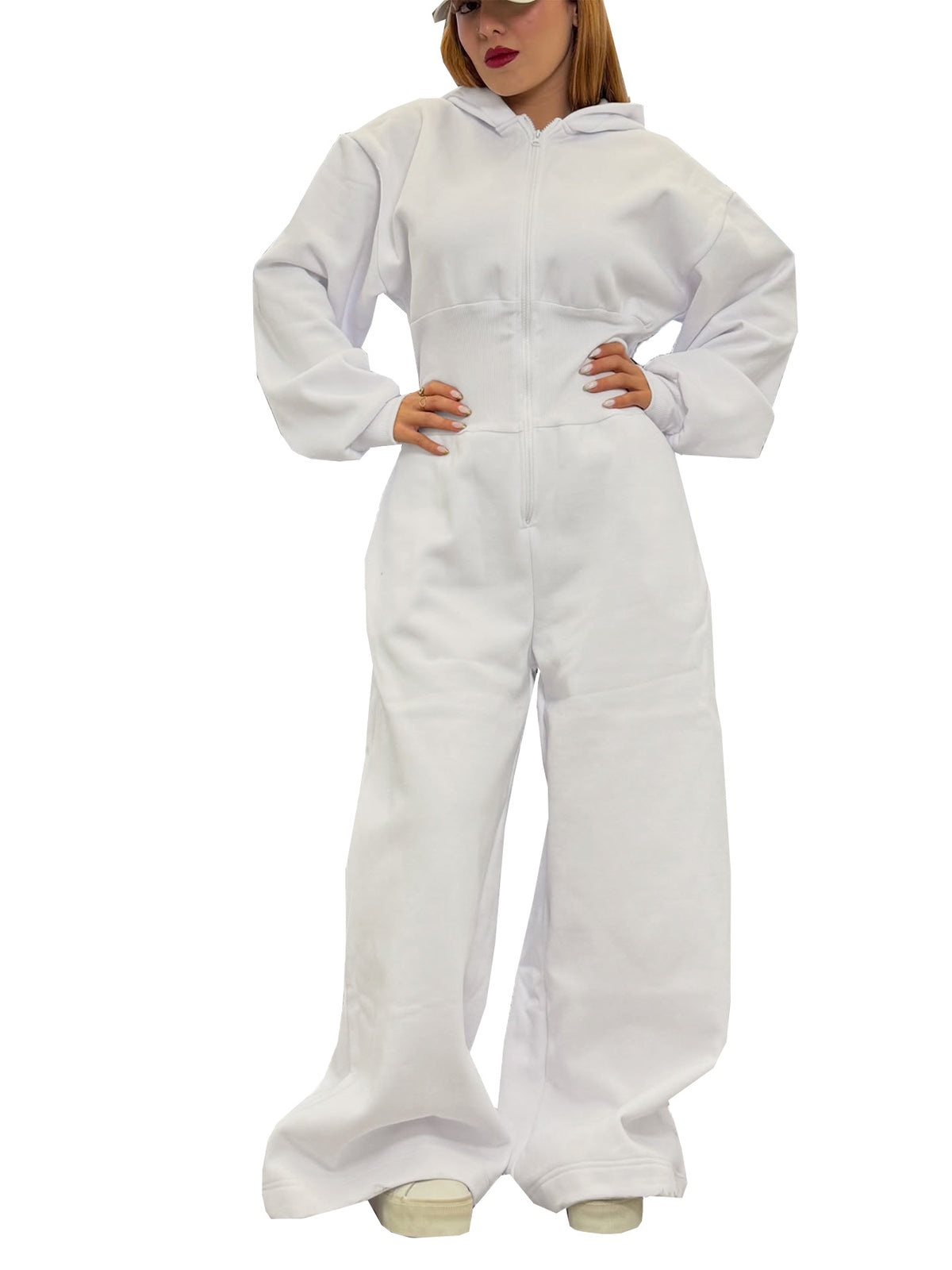 Costume à capuche Zip-up Stretch-waist