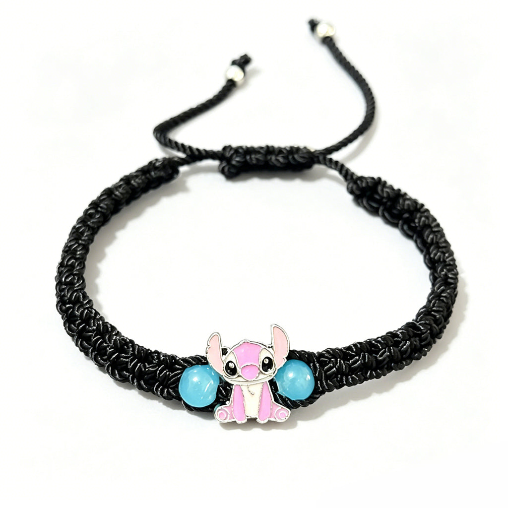 Bleu mignon Alien Cartoon caractère bracelet tissé à la main cordon tressé à la main pour un