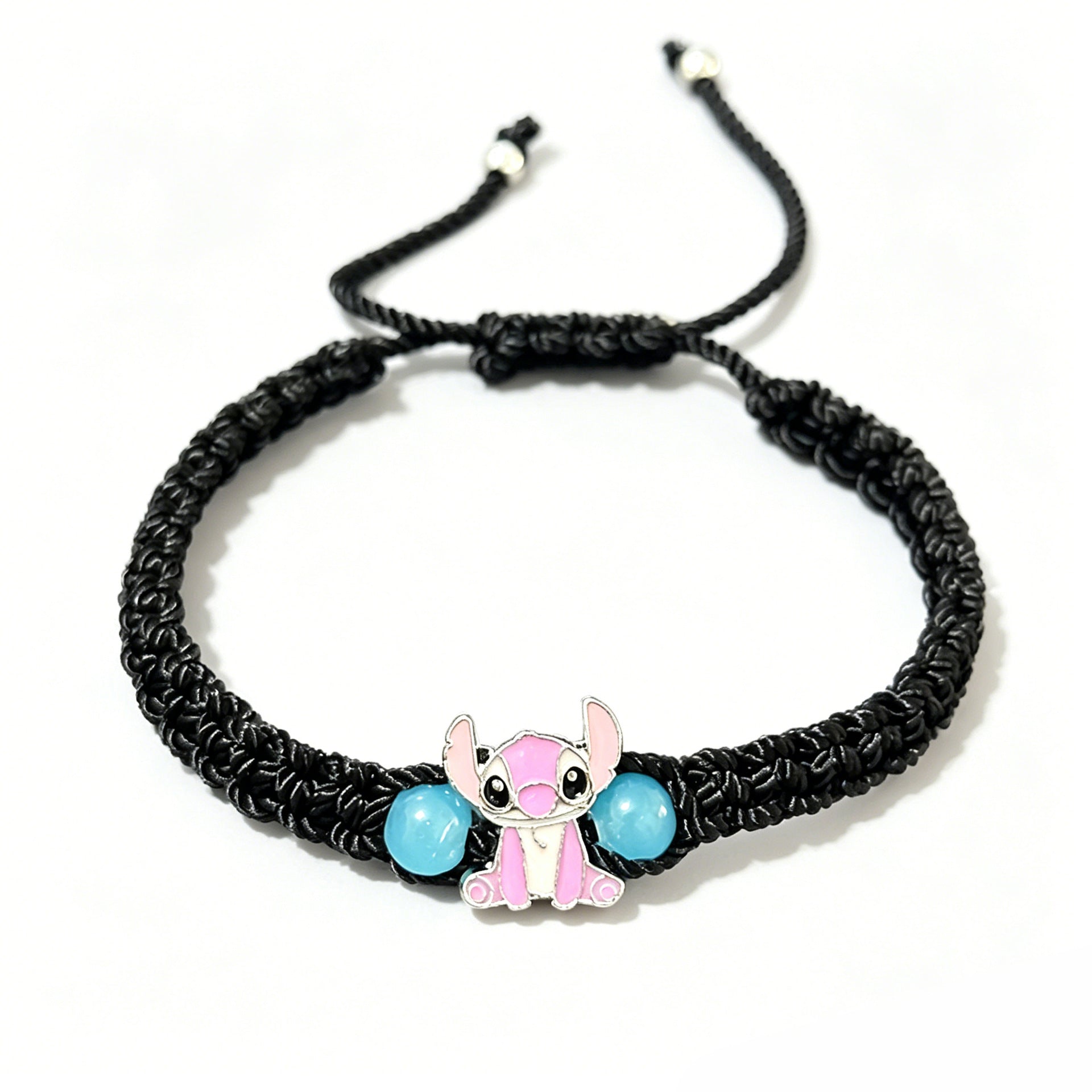 Bleu mignon Alien Cartoon caractère bracelet tissé à la main cordon tressé à la main pour un
