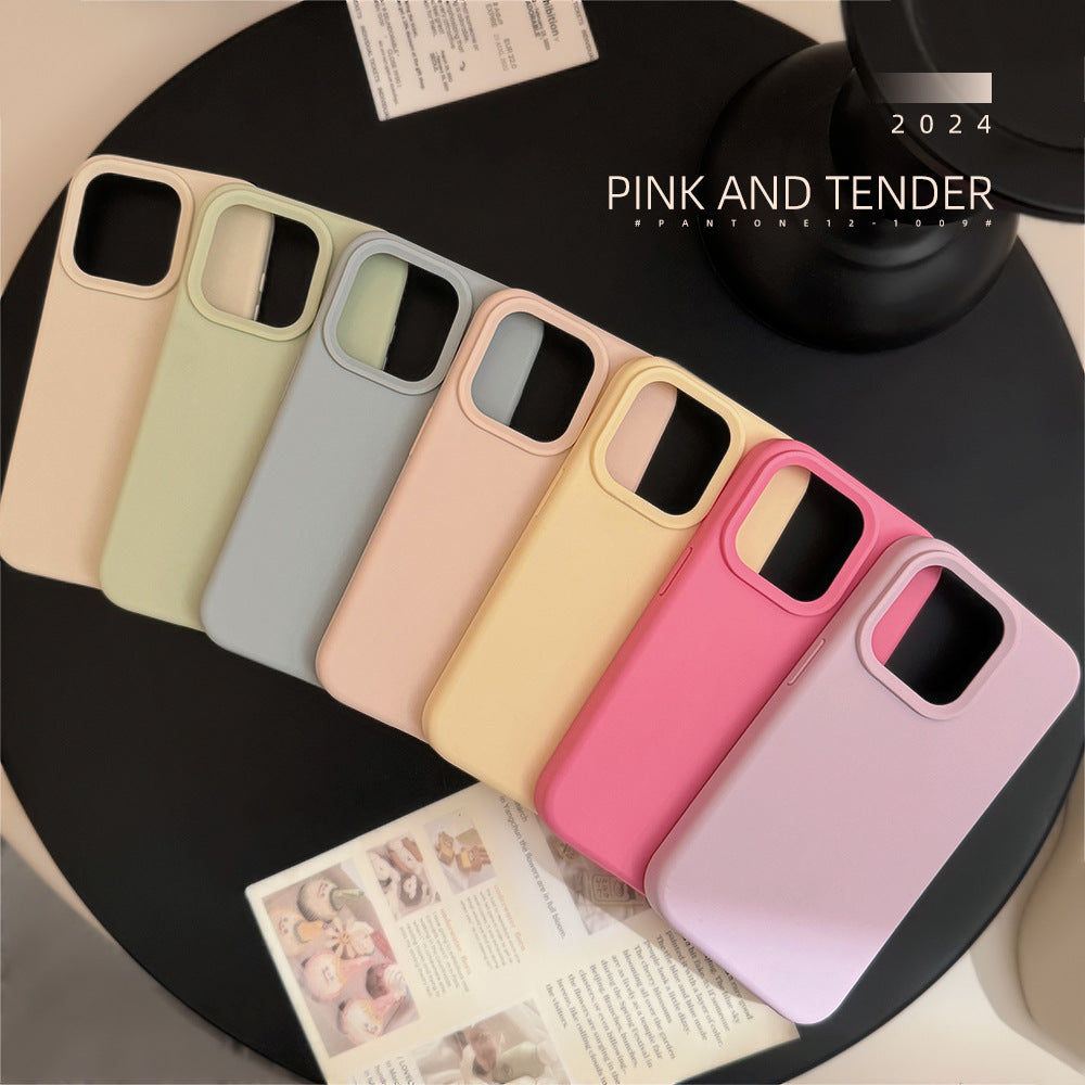 Pure couleur simple boîtier de téléphone en silicone avancé