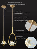 Lampe de pendentif en cuivre à tête unique créative pour Balcon Hallway et chambre
