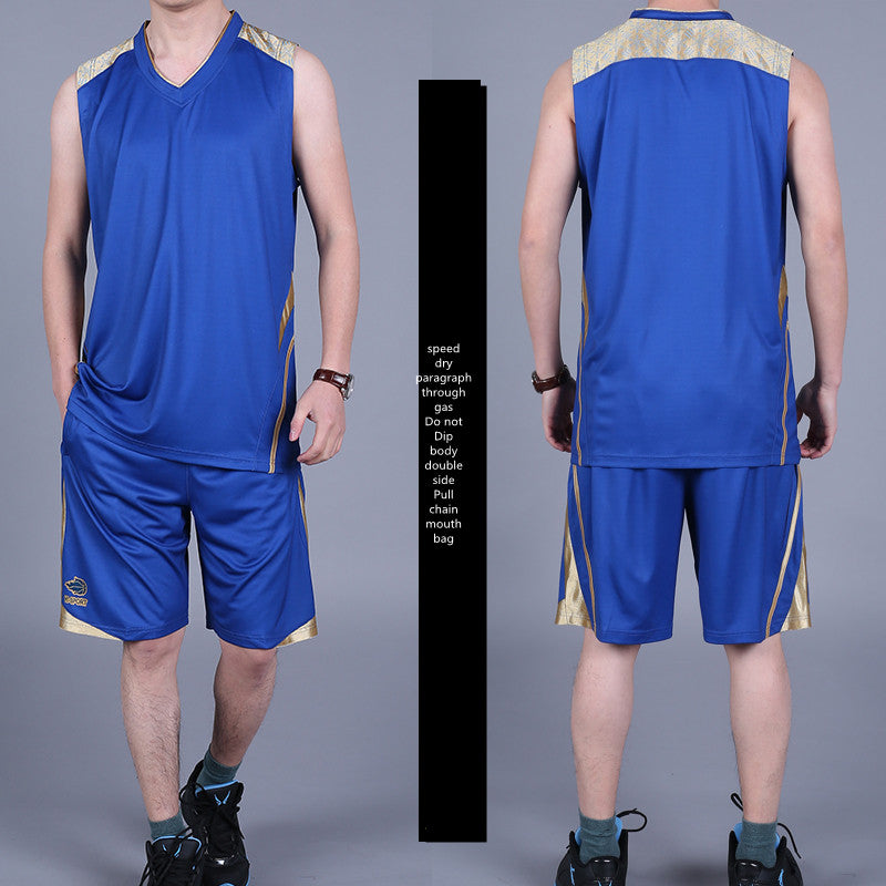Basketball Sports costumes masculins occasionnels d'été porter sans manches mince vest shorts de course S