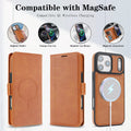 Coque de téléphone en cuir magnétique sans fil