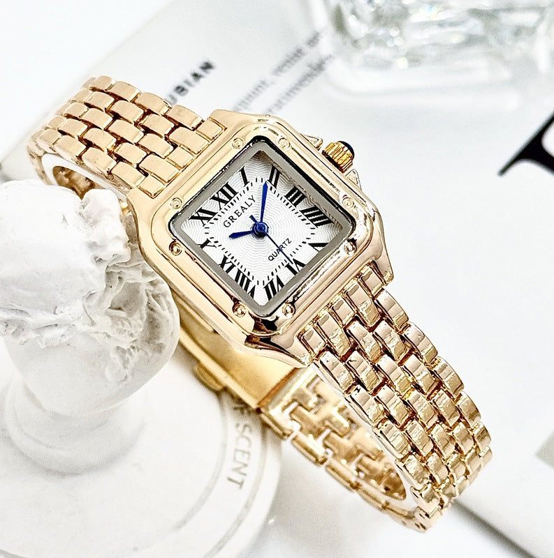 Classic Retro Square Imperméable Femmes Montre en diamant