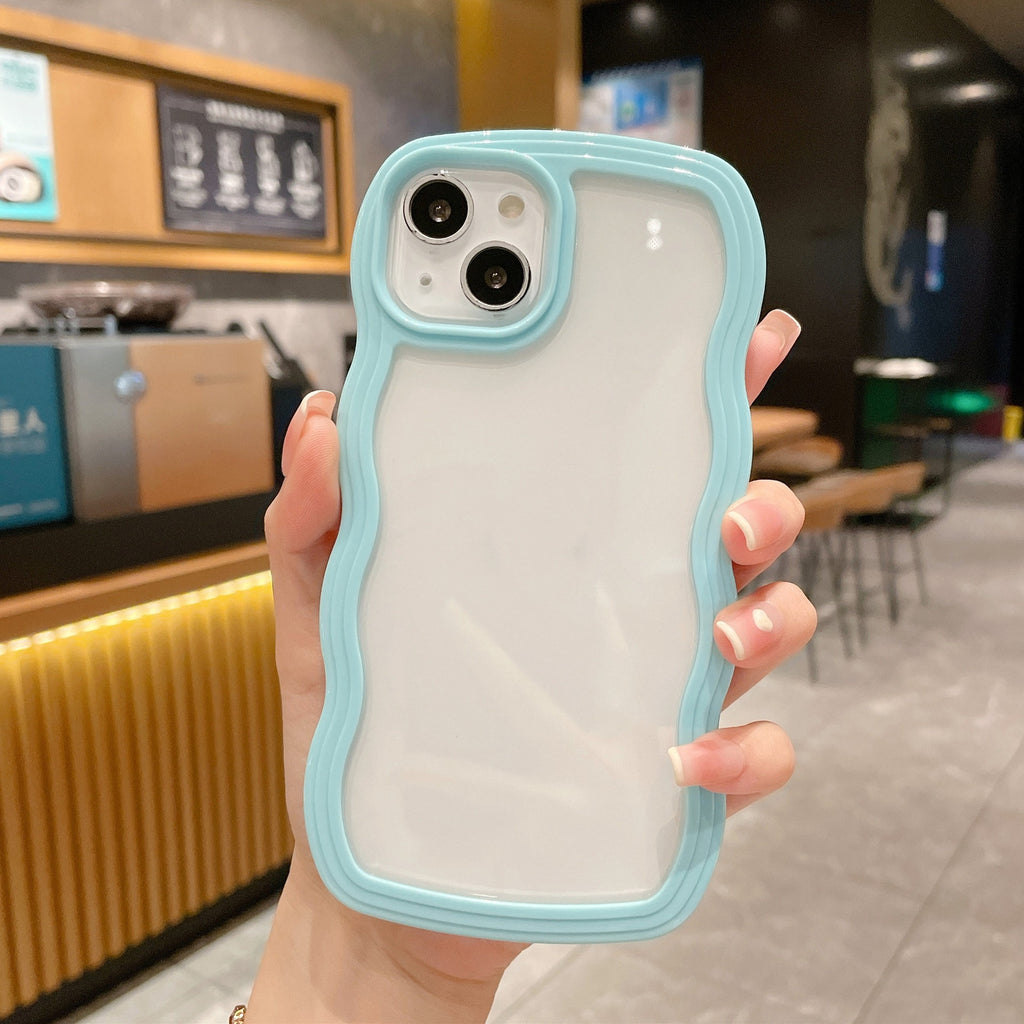 Couverture de cas Wave Border Solid Color Phone
