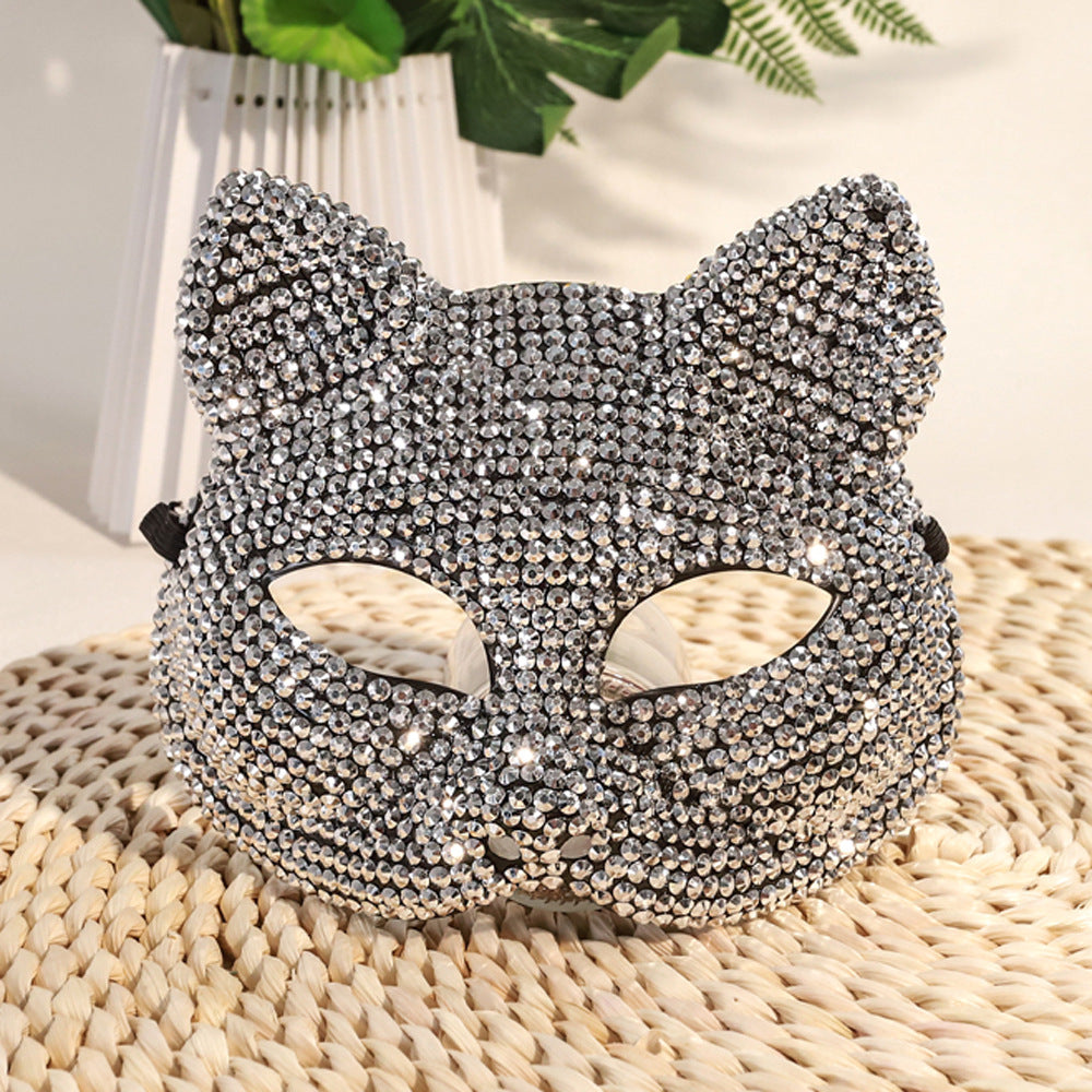Masque de mode de la fête de bal d'Halloween incrusté de diamants