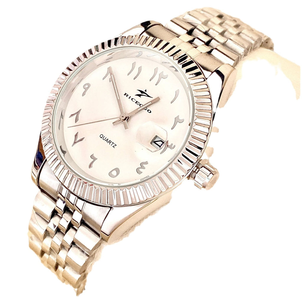 Ceinture en acier d'affaires Calendrier étanche Montre Quartz