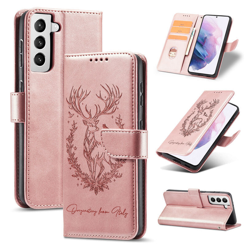 Protecteur de téléphone en cuir imprimé de cerf