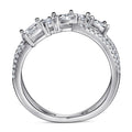 Anneaux 925 Argent Rotary Cross Denier Zircon Anneau de fiançailles pour femmes