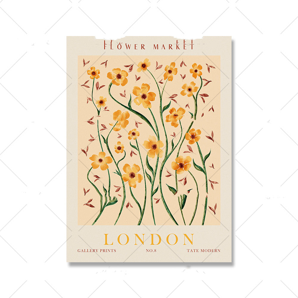 Floral Vintage Poster Canvas Imprimer Mural