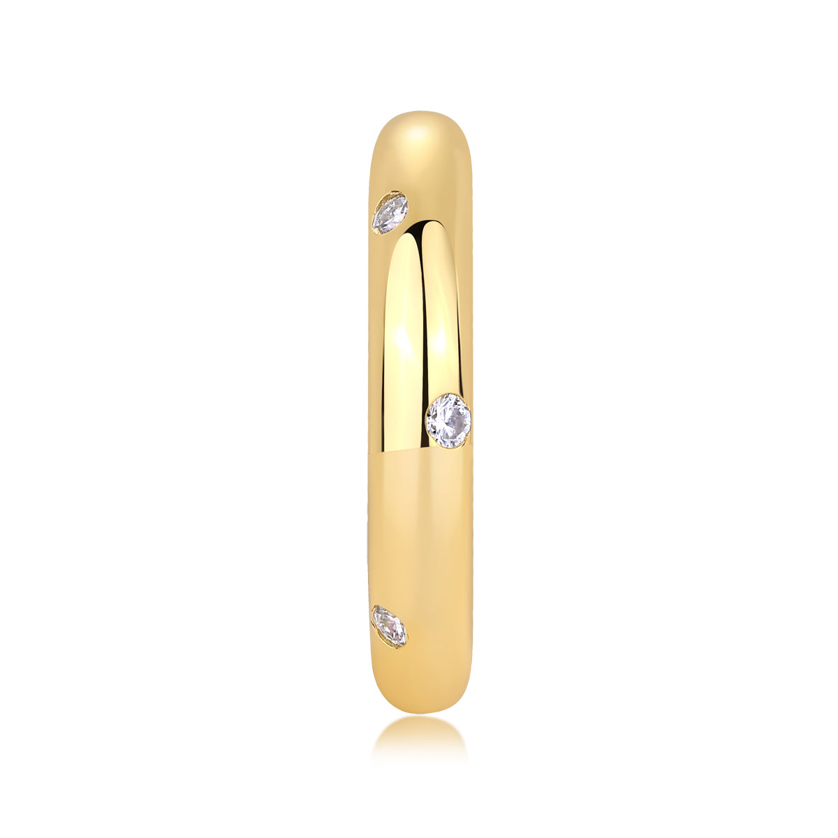 S925 Anneau de Moissanite 8 tons plaqué or argent