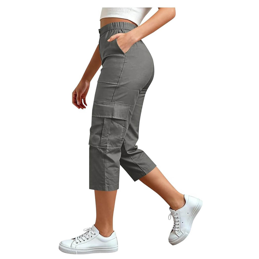 Pantalon de Capri pour les voyages occasionnel à haute hauteur, en forme de fret droit