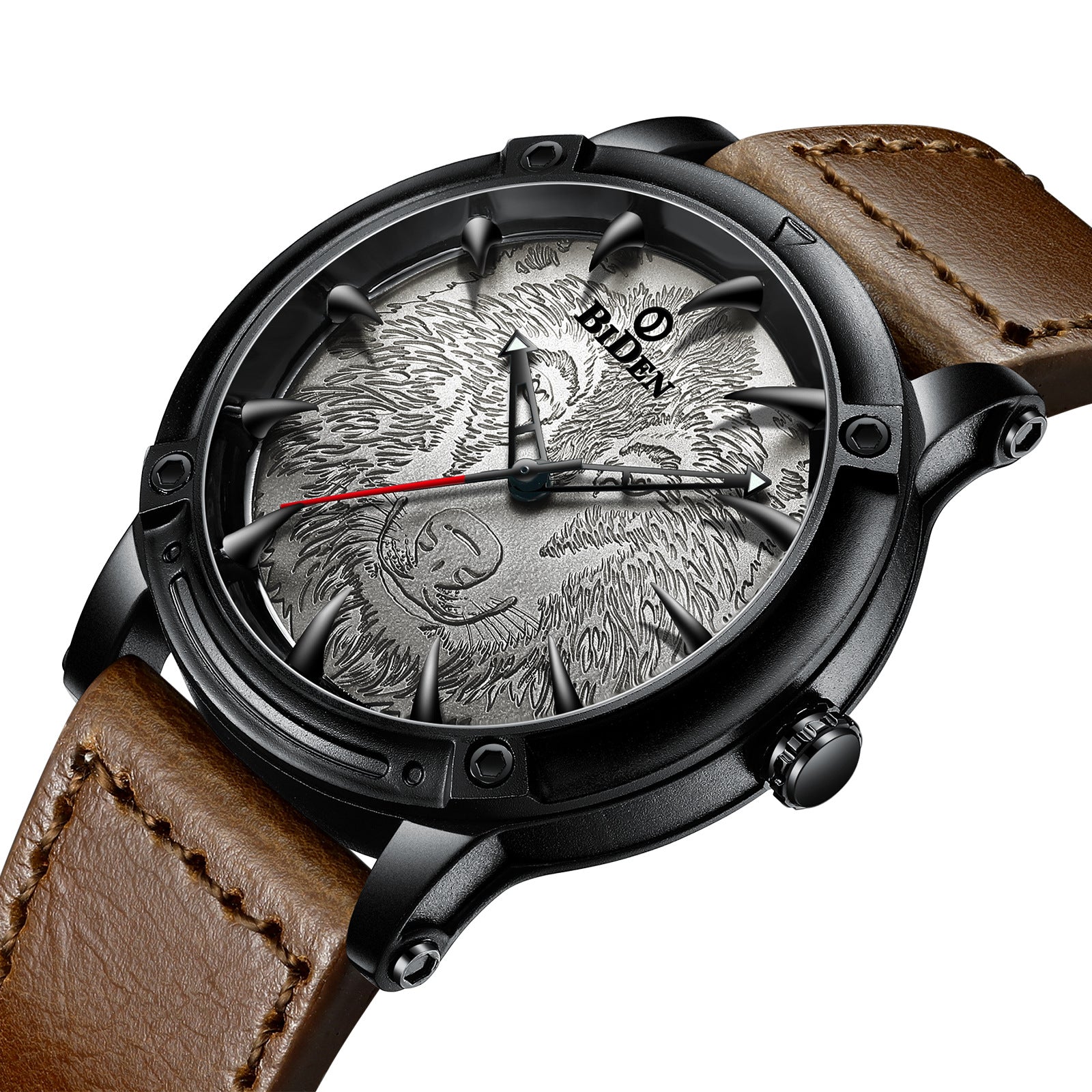 Montre Quartz de ceinture casual de couleur solide pour homme