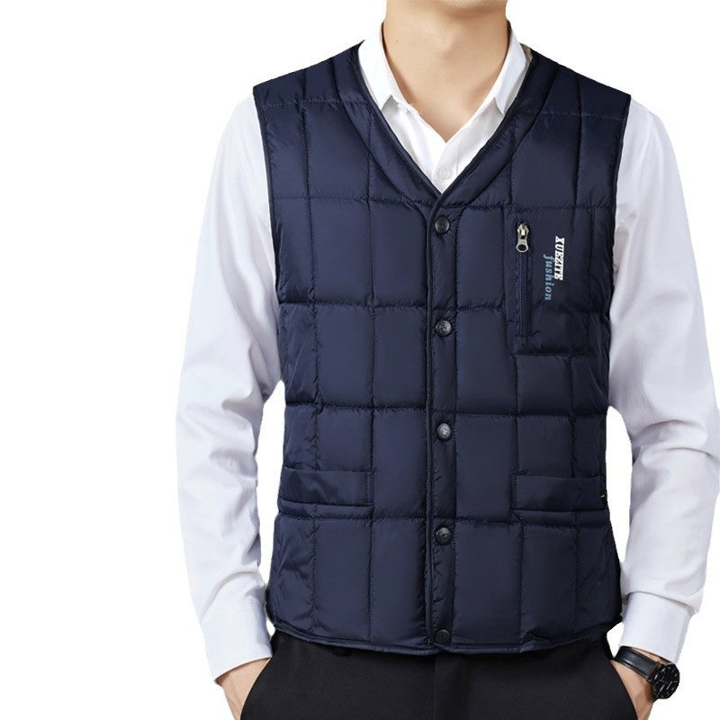 Vest Wistcoat Thermal Liner Dad-style Plus-size Vest