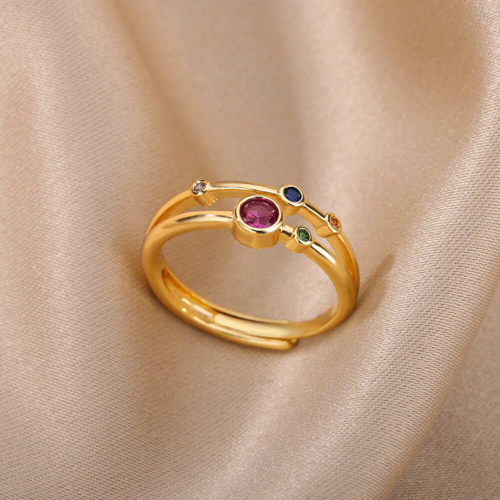 Hot-Selling 18K Gold-Plate entièrement diamante Luxury Non-Fading Anneau ouvert pour les femmes