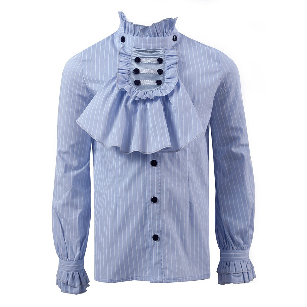 Garçons Chemise Formel Bleu Collier Amovible Enfants Mariage Party School Chemise 4-14Y