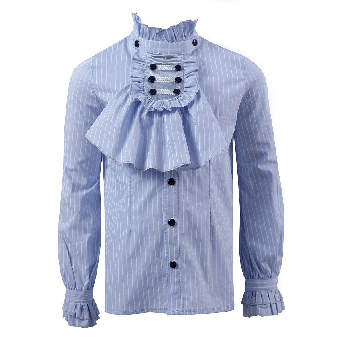 Garçons Chemise Formel Bleu Collier Amovible Enfants Mariage Party School Chemise 4-14Y