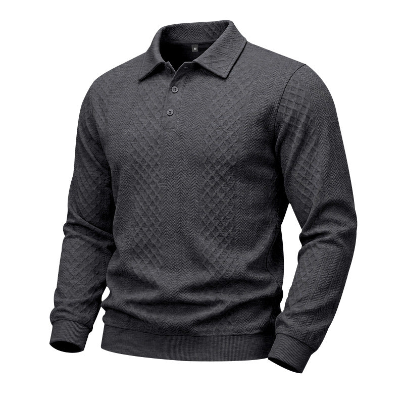 Hommes Relaxed Fit Jacquard Texturé Casual Tous assortis manches longues Hoodie