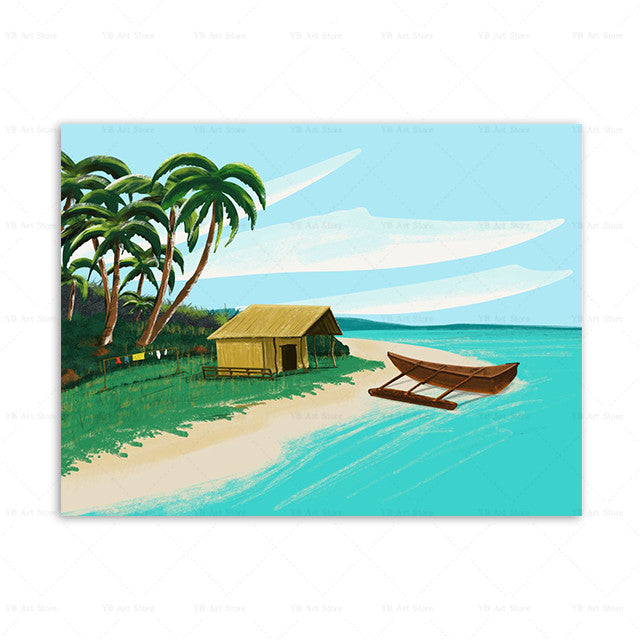 Affiche de voyage de la ville Peinture toile Art Décor