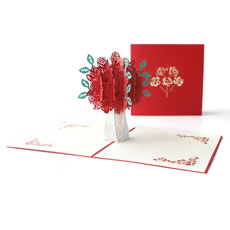 Carte de voeux 3D Love Tree Carte de la Saint Valentin créative