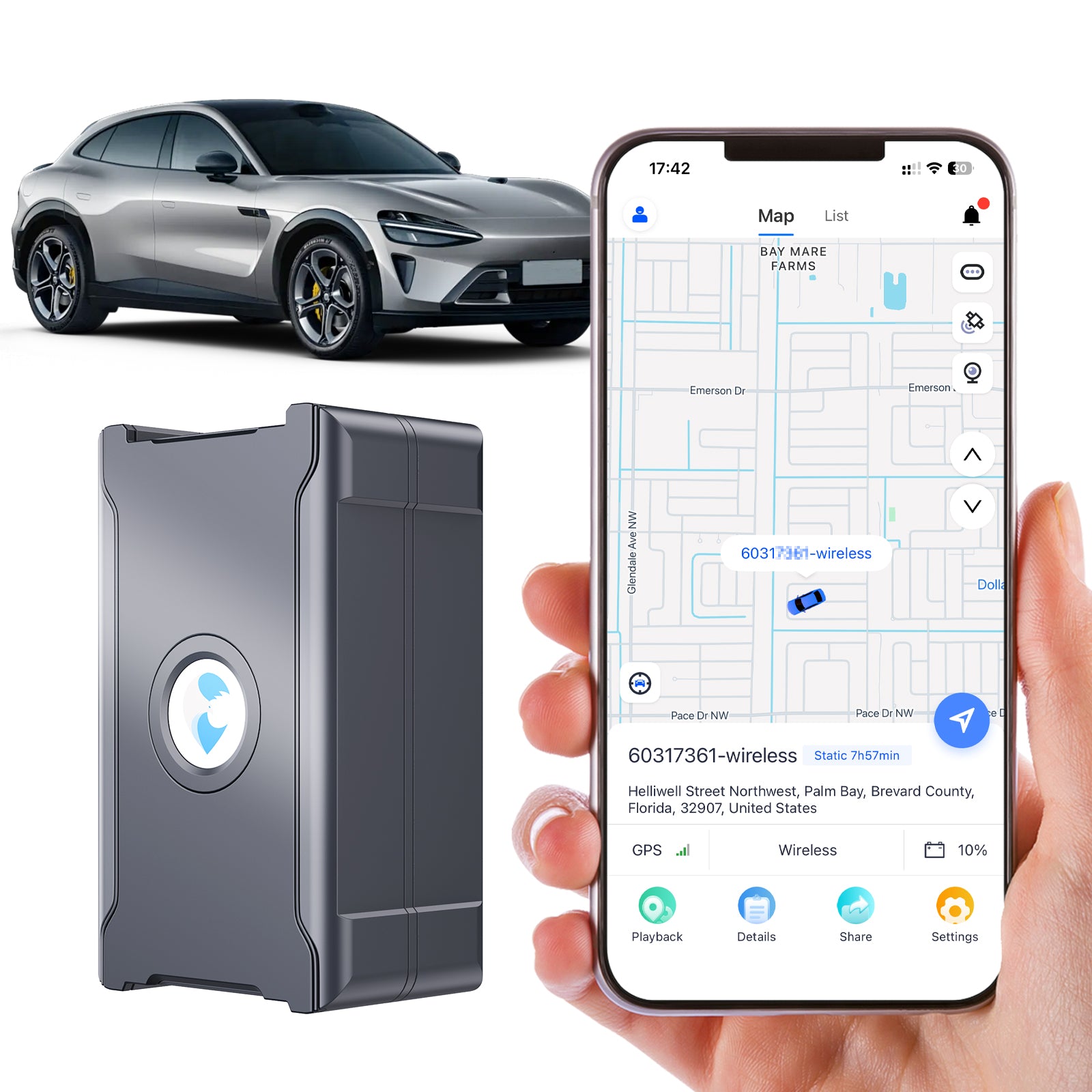 Tracker GPS caché antivol avec télécommande Tracker véhicule en temps réel pour voiture