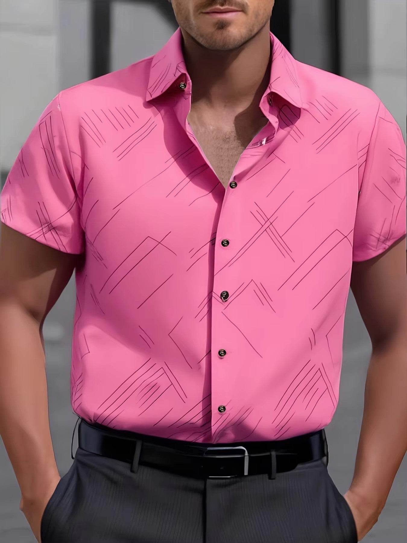 Chemise à manches courtes à manches courtes imprimées 3D de taille européenne pour homme Casual Slim-fit Beach