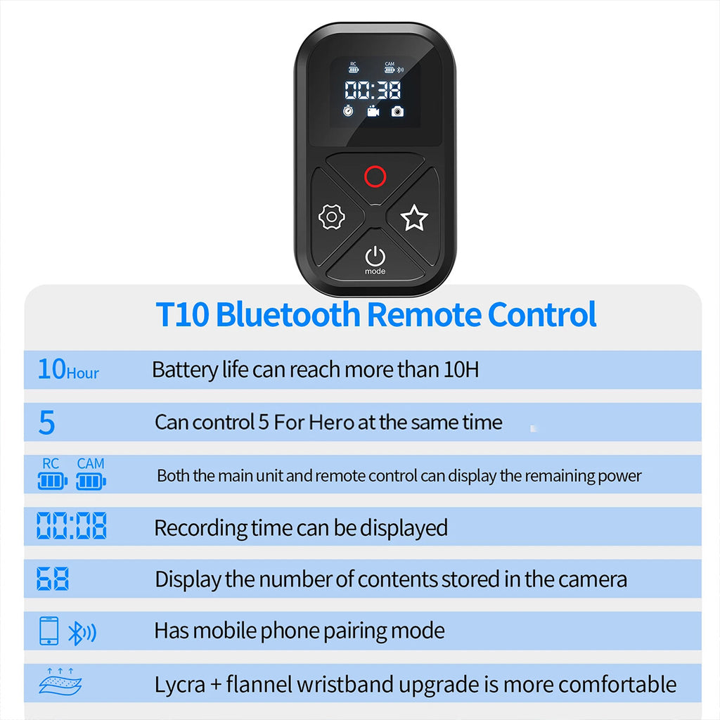 TELESIN Smart Wireless Télécommande Caméra Contrôleur pour Go Pro Hero 11 10 9 8