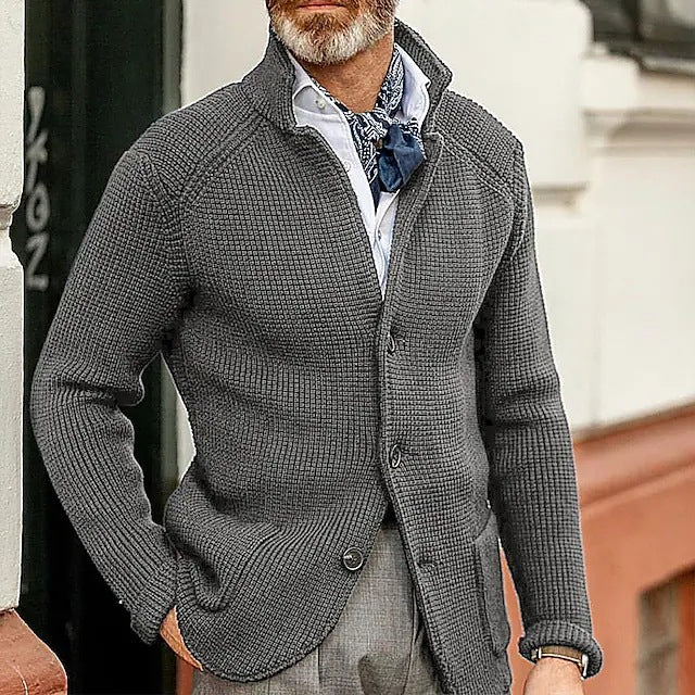 Veste de sweater en lapelle tricotée pour homme d'automne et d'hiver d'Amazon