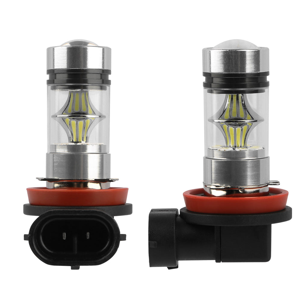 2PCS H8-H9-H11 LED brouillard DRL Ampoule lumineuse IP65 résistant à l'eau 360 degrés Angle de faisceau 6000K Quoi