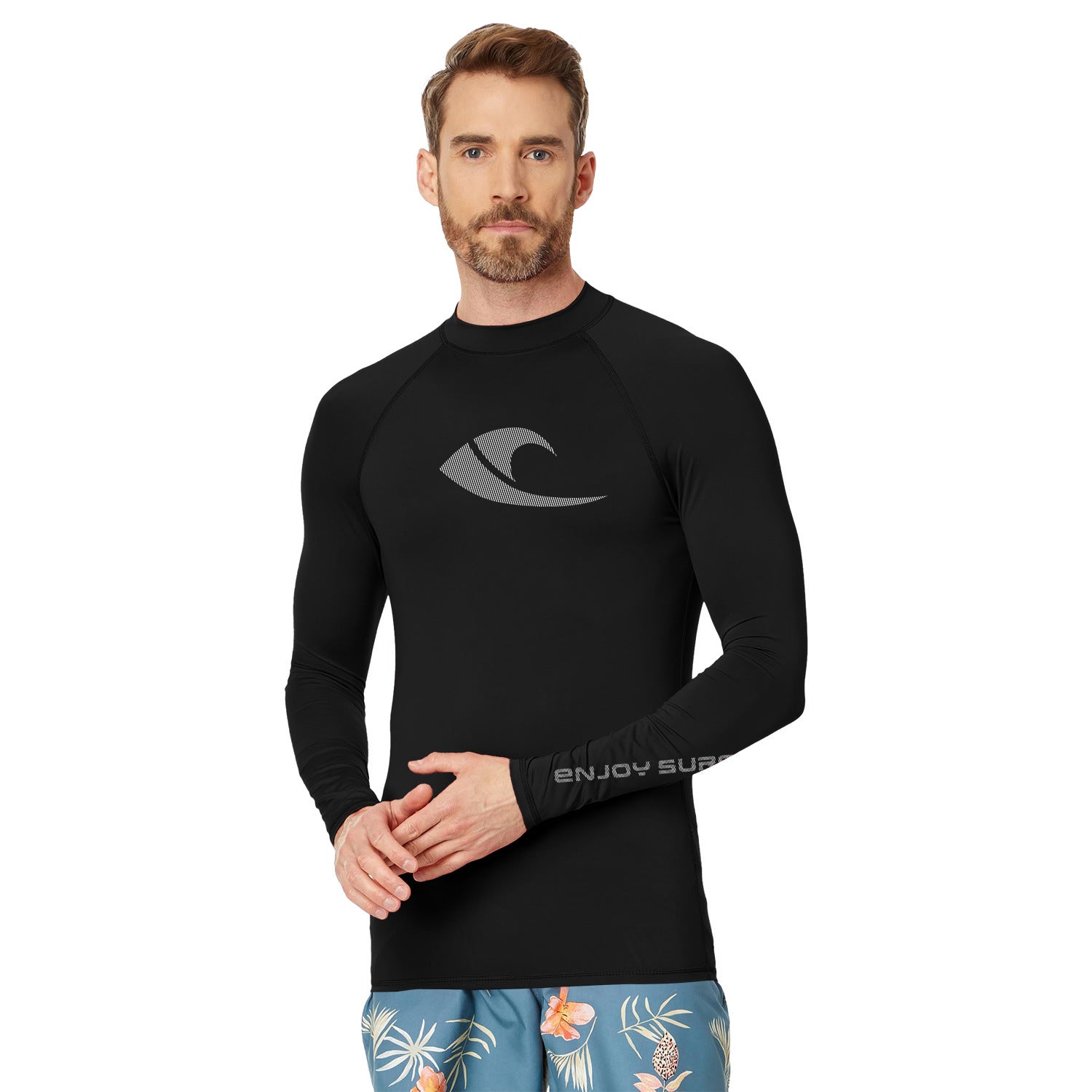 Maillot de bain d'été T-shirt manches longues pour homme
