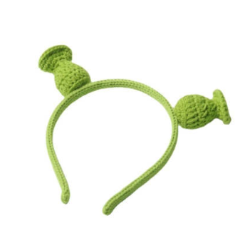Tête crochetée en laine faite à la main vert shrek
