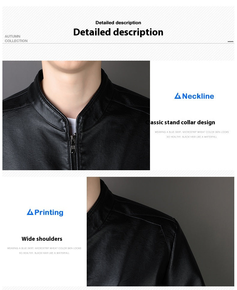 Veste en cuir PU pour hommes