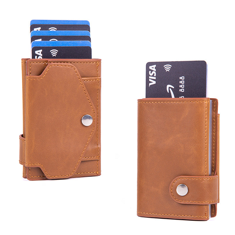 Support de carte RFID anti-scan PU en cuir de pièce de monnaie Démagnétisation-Proof portefeuille multi-carte