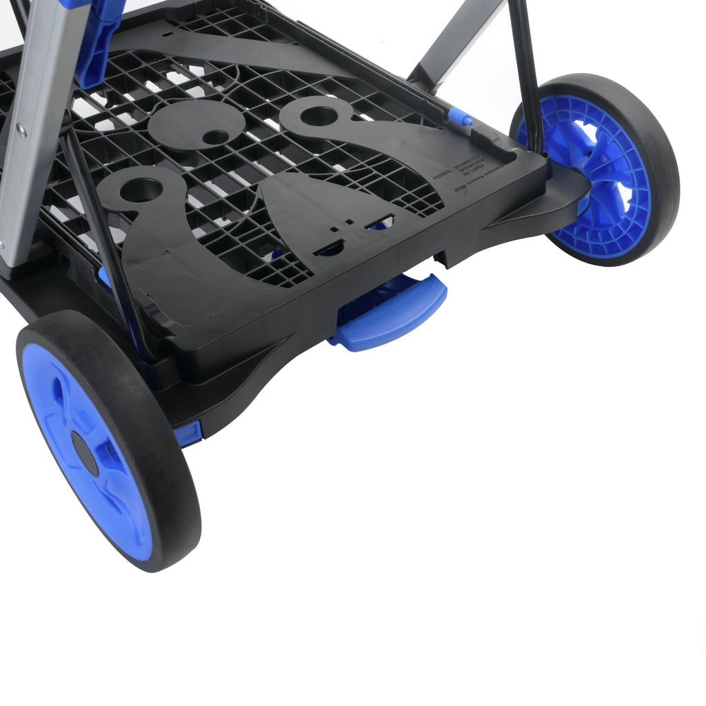 Chariot pliant 2-Tier Multi-Utilisation Fonctionnel Chariots Collapsibles Shopping Chariot avec Roues Sh