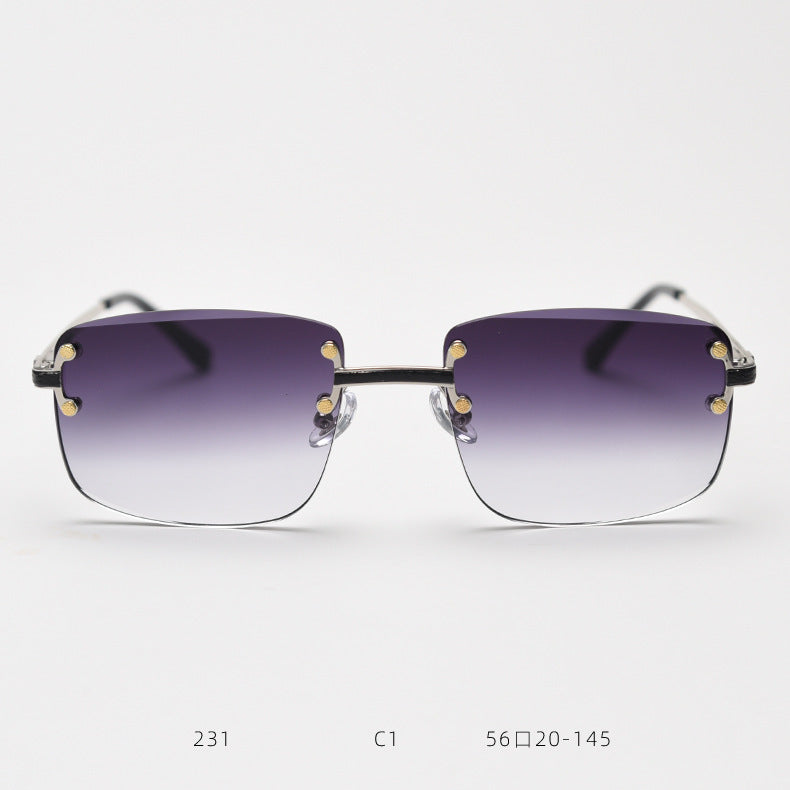 Lunettes de soleil carrées sans cadre
