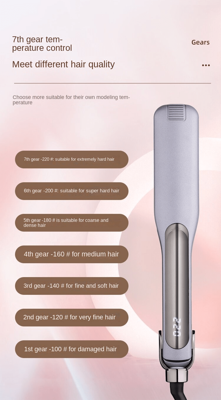 Lissage des cheveux en céramique avec affichage LCD intelligent