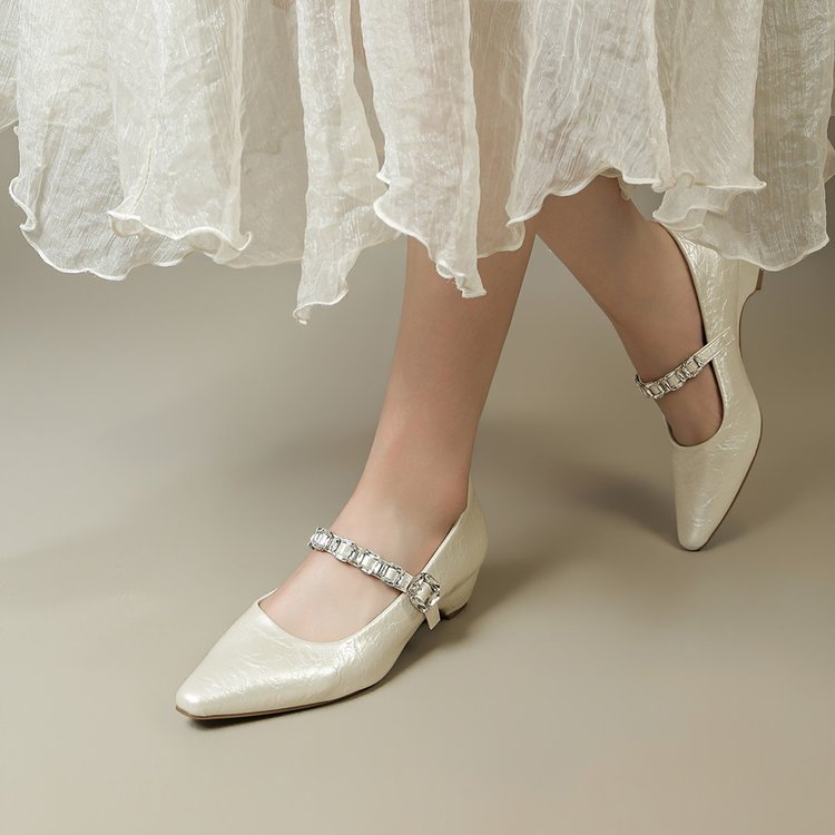 Femmes Retro Mary Jane Block Talon Chaussures