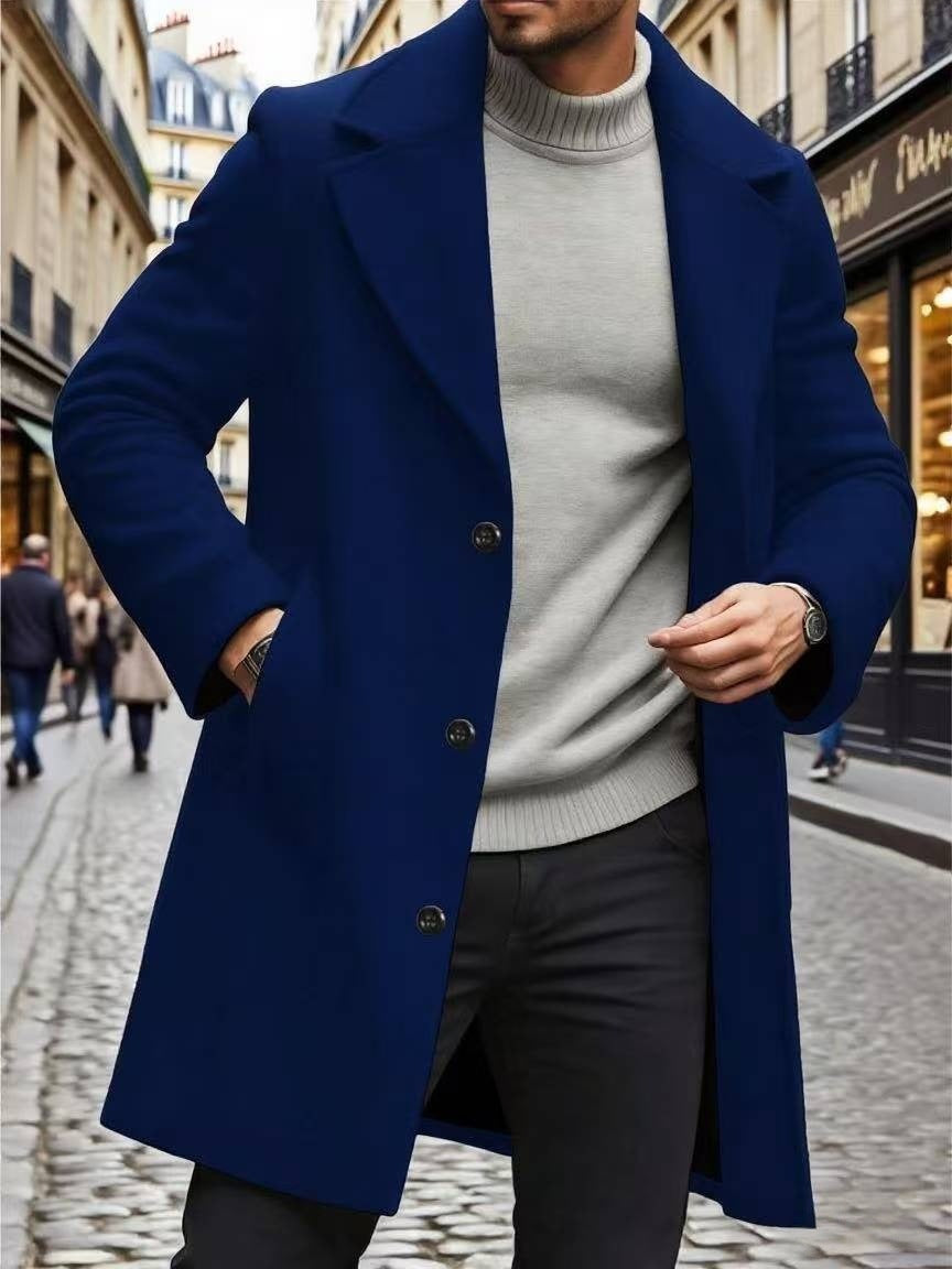 Trench Coat Lapel incrusté Slim-fit Surpoil Élégant et sophistiqué Trench de couleur solide
