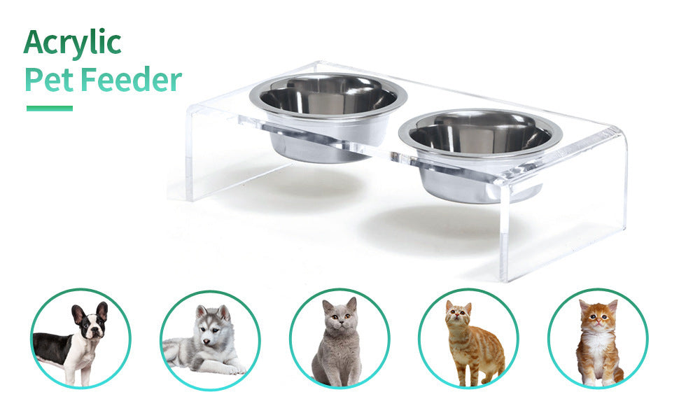 Chien Acrylique et Chats Pet Feeder Petit Chat Chien Feeding Rack