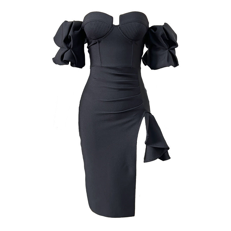 Robe de pansement de lanterne couleur solide pour femmes