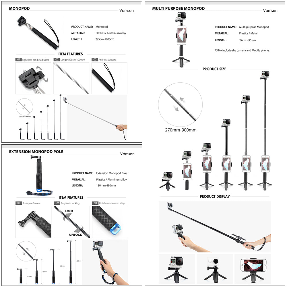 Accessoires de caméra d'action