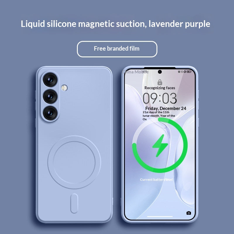 Boîtier de protection pour téléphones intelligents en silicone liquide magnétique