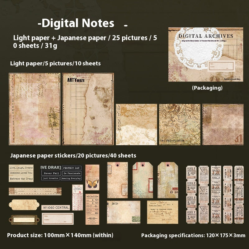 Beautiful Days Retro Double couche Matériel Anglais Lettre Notebook Carte décorative