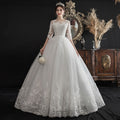 Une épaule Rêve Slim Manche Dentelle Mariée
