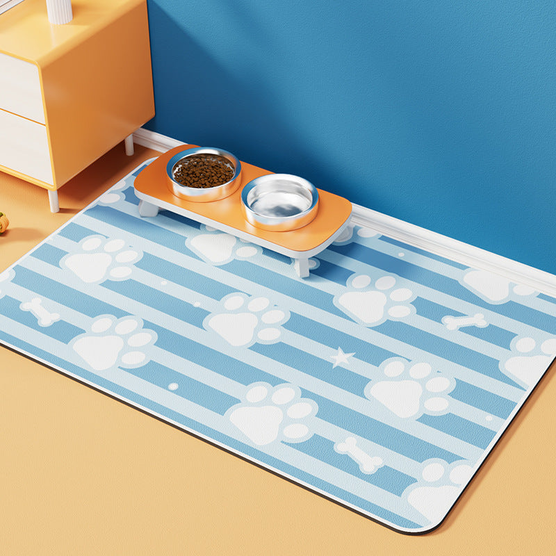 Chiens et chats Manger Mat Anti-overflow Waterproof Facile à nettoyer Animaux de compagnie Aspirant de l'eau Quick-