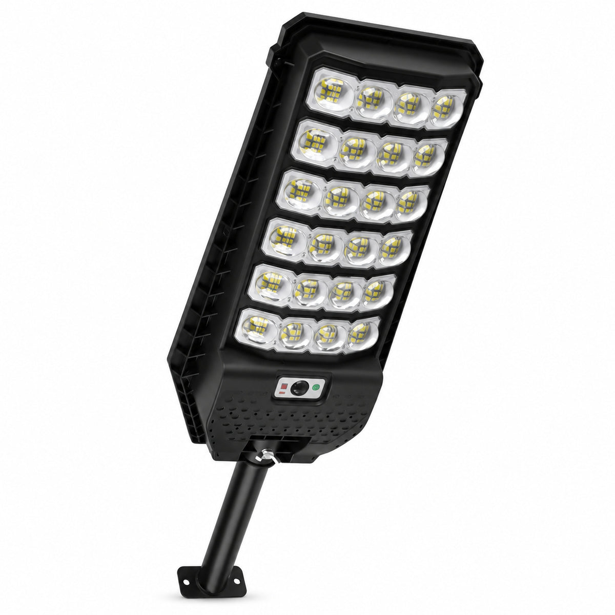 Solar Powered Motion Sensor Outdoor Light W7208 6 Noir pour Garden Yard Street Wall LED
