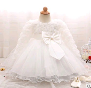 Robe fille à manches longues robe rose robe enfant robe