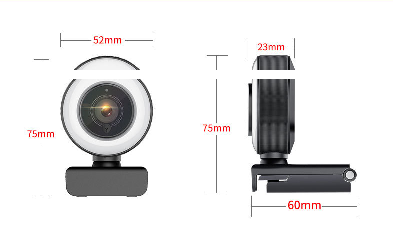 USB 1080P auto focus AF remplir lumière caméra beauté