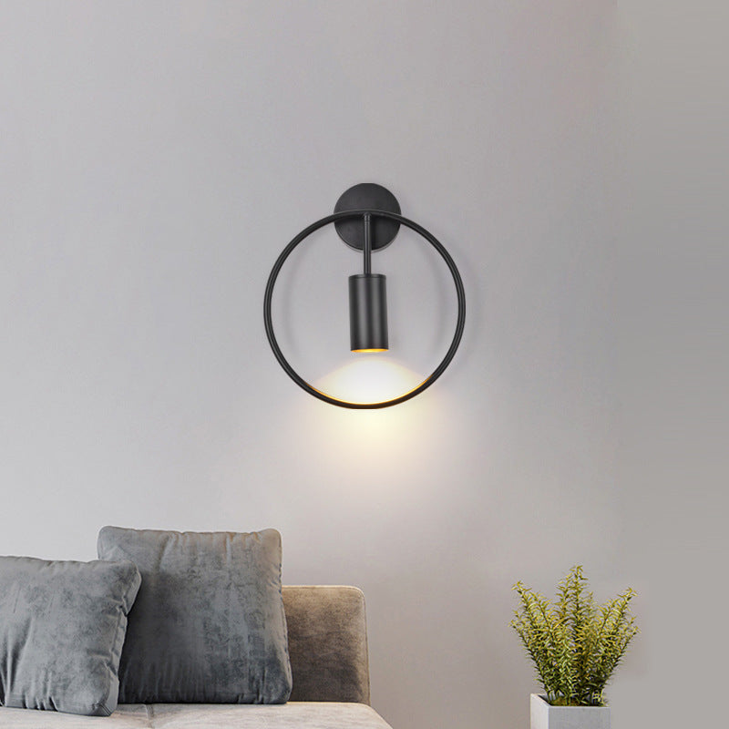 Lampe murale ronde dorée