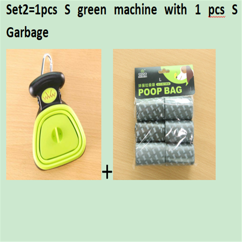 Chien Pet Travel Pooper pliable Scooper avec 1 rouleau de sacs décomposables Poop Scoop Clean Pick